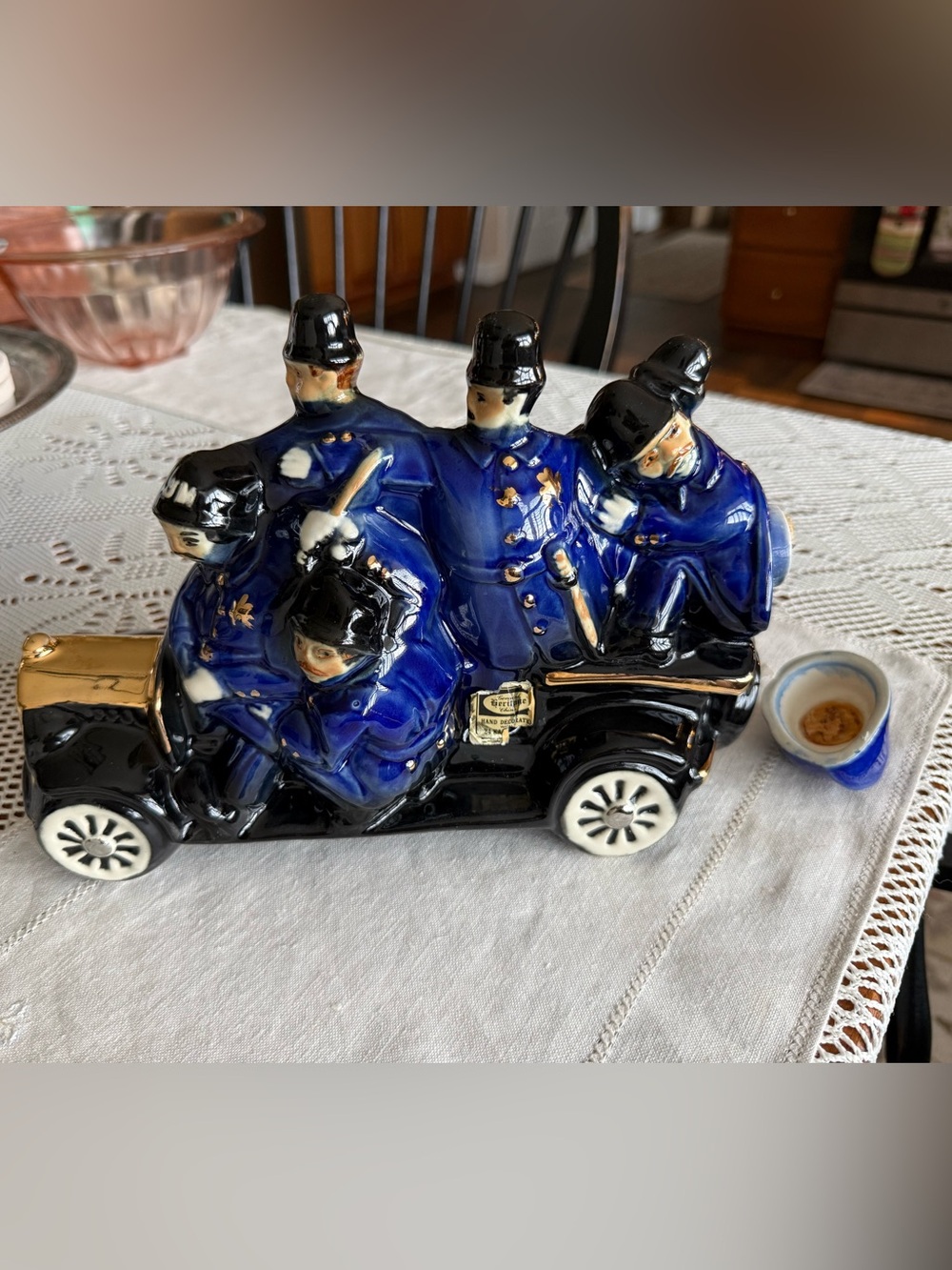 1971 Ezra Brooks Heritage China Keystone Cops Whiskey Decanter
